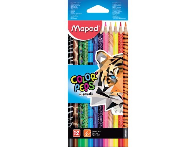 Kleurpotlood Maped Color'Peps Animals set á 12 kleuren | KleurpotlodenWinkel.nl