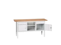 werkbank,HxBxD 830-930x1750x600mm,multiplexblad,uitrusting: 2laden