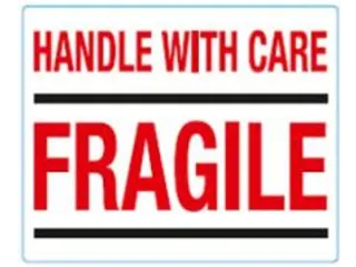 Waarschuwingsetiketten Bedrukt 97x79mm Handle With Care - 1