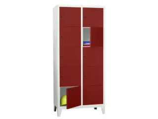 lockerkast,HxBxD 1850x800x500mm,2x5vakken,RAL7035,front RAL3000 - 2