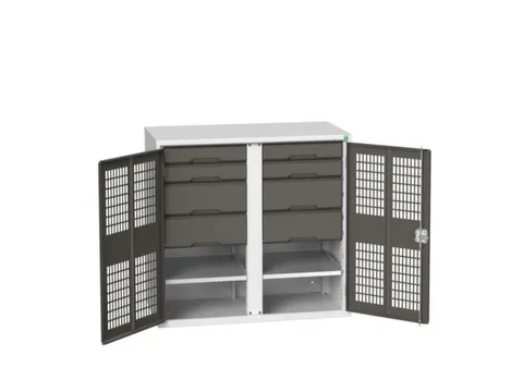 universele kast,HxBxD 1000x1050x550mm,2xStalen bodem,8lade(n)