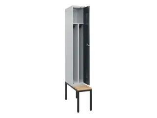 locker met bank,voor scheiding van kleding,HxBxD 2120x300x815mm,1vak - 1