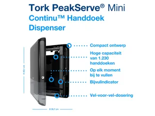 Tork 552558 H5 Elevation PeakServe Mini Continu Dispenser Zwart - 3