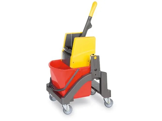 Dweilwagen,Emmer 1X17L Rood,Frame Kunststof,4Zwenkwielen