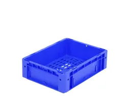 Euronorm Stapelkrat 400x300x120mm Wand Gesloten/bodem Open Blauw 11l