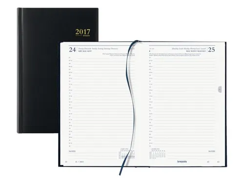 Agenda 2027 Brepols Saturnus Luxe 1dag/1pagina zwart