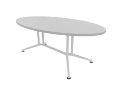 table de conférence HxlxP 740x2000x1100mm ovale châssis blanc