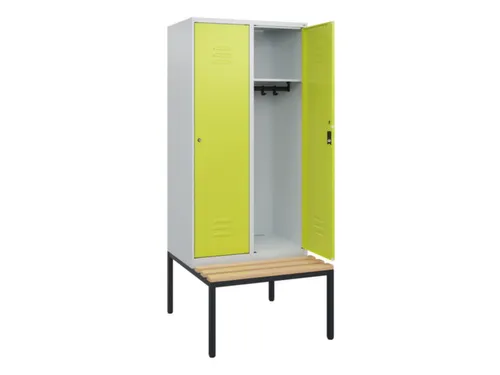 locker met bank,HxBxD 1950x800x815mm,2vak,vak B 400mm,cil.-slot