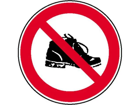 verbodsbord,Schoenen verboden,PVC,Ø 200mm