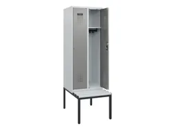locker met bank,HxBxD 1950x600x815mm,2vak,vak B 300mm,cilinderslot