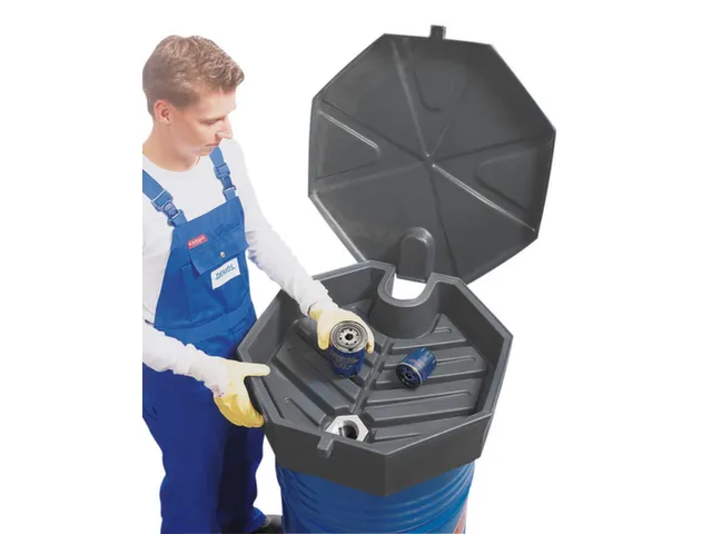 trechter,v. 200l vat,HxØ 190x690mm,m. deksel