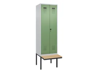 locker met bank,voor scheiding van kleding,HxBxD 2120x600x815mm,2vak - 2