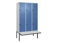armoire vestiaire avec banc à deux niveaux HxlxP 2120x1200x815mm