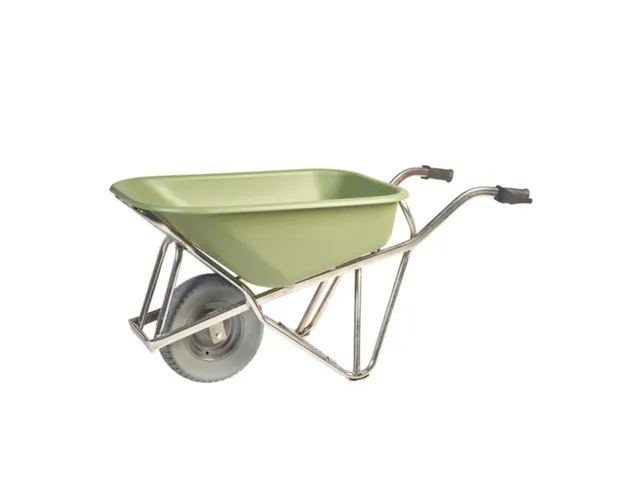 aluminium kruiwagen,90l,HxBxD 870x625x1430mm,HDPE-bak,groen,aluminium