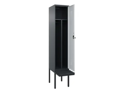 locker met bank,voor scheiding van kleding,HxBxD 2120x400x815mm,1vak
