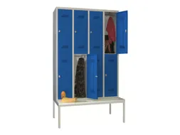 banklocker,dubbeldeks,HxBxD 2150x1200x800mm,RAL7035,front RAL5010