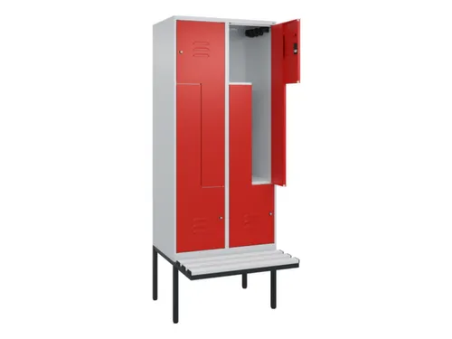 Z-garderobekast,HxBxD 2120x800x815mm,4vak,vak B 400mm,cil.-slot