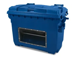 strooigoedbak,660l,HxBxD 1000x1360x765mm,HDPE,blauw,deksel blauw - 1
