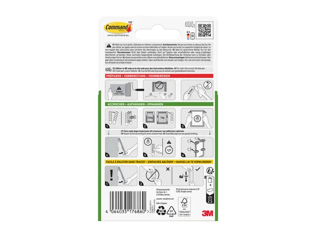 Bevestigingsstrip Command groot klik vast 7,2kg wit