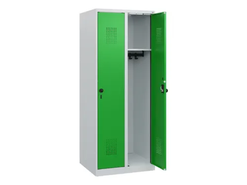 schoollocker,HxBxD 1530x600x500mm,2vak,vak B 300mm,draaigrendel