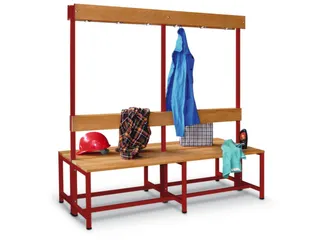 dubbele zitbank,HxLxD 1600x1500x770mm,onderstel RAL3000 - 2