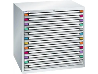 ladekast HxBxD 1000x1005x695mm 12laden RAL7035 front RAL7035 - 2