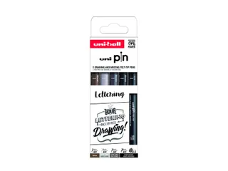 Fineliner Uni-ball Pin Musthave Handlettering set à 5 stuks assorti - 1