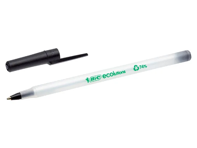 Balpen Bic Ecolutions round stic medium zwart