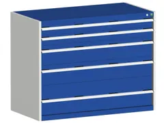 ladekast 1000x1300x750mm 5laden zware lasten RAL7035 front RAL5010