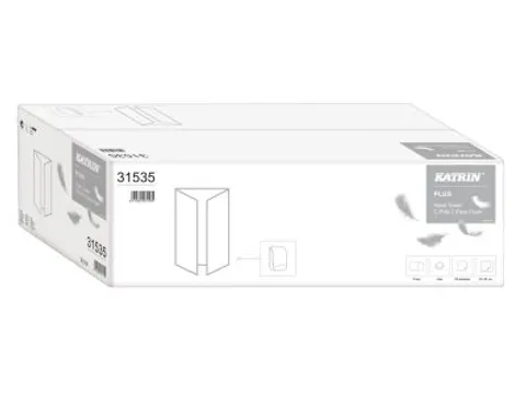 Katrin 31535 Vouwhanddoek Plus C-Vouw 2-Laags Easyflush wit