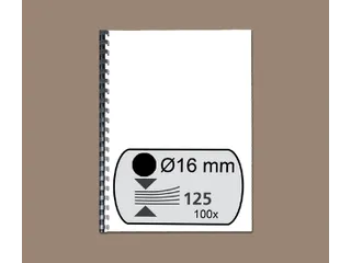 Bindrug Fellowes 16mm 21-rings A4 zwart 100stuks - 2