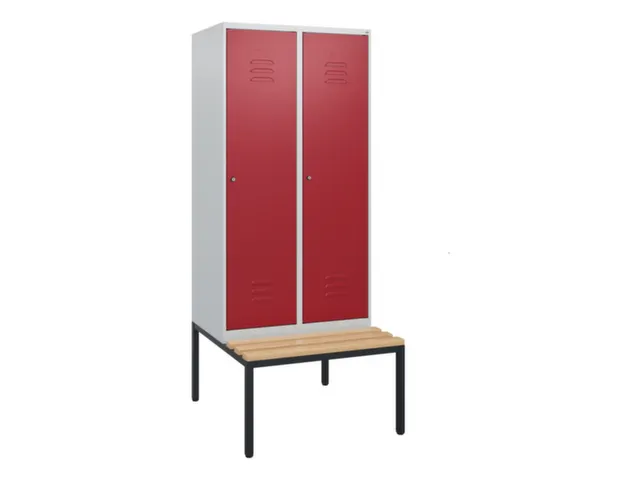 locker met bank,HxBxD 1950x800x815mm,2vak,vak B 400mm,cil.-slot