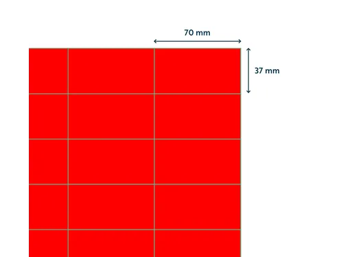 Etiket 70x37mm Fluor Rood 100 Vel