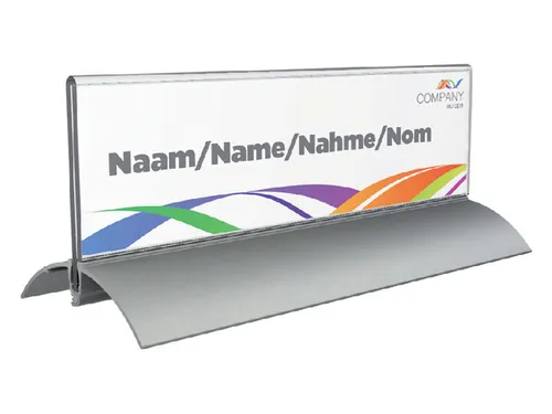 Tafelnaambord Europel 2 61x210mm acryl aluminium
