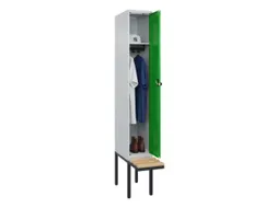 locker met bank,HxBxD 2120x300x815mm,1vak,vak B 300mm,draaigrendel