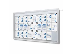 Outdoor mededelingenbord 27x A4 met logopaneel LED verlicht