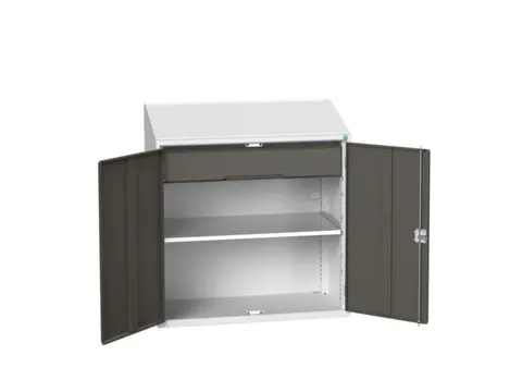 lessenaarkast 1130x1050x550mm legbord en lade RAL7035 + RAL7016