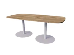 Linesto vergadertafel 240x120 deens ovaal honey castello 25mm alu