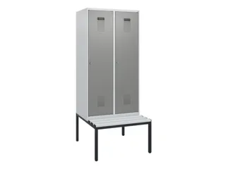 locker met bank,HxBxD 1950x800x815mm,2vak,vak B 400mm,cilinderslot - 2