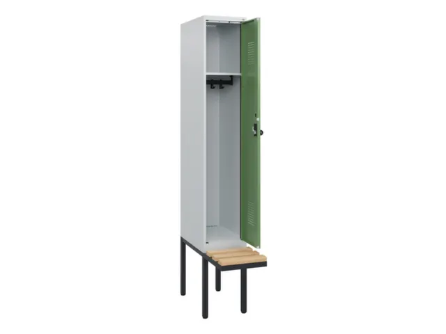 locker met bank,HxBxD 1950x300x815mm,1vak,vak B 300mm,draaigrendel