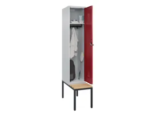 locker met bank,HxBxD 2120x400x815mm,1vak,vak B 400mm,draaigrendel - 1