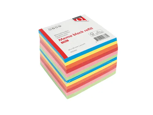 Memoblok Quantore 90x90mm 700vel losbladig assorti