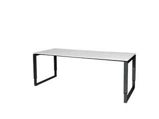 Domino Plus Bureau Hoogte Verstelbaar 2000x800mm Wit 25mm Zwart - 1