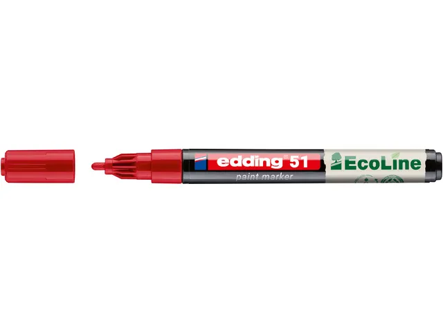 Paintmarker edding 51 EcoLine op waterbasis 1-2mm rood