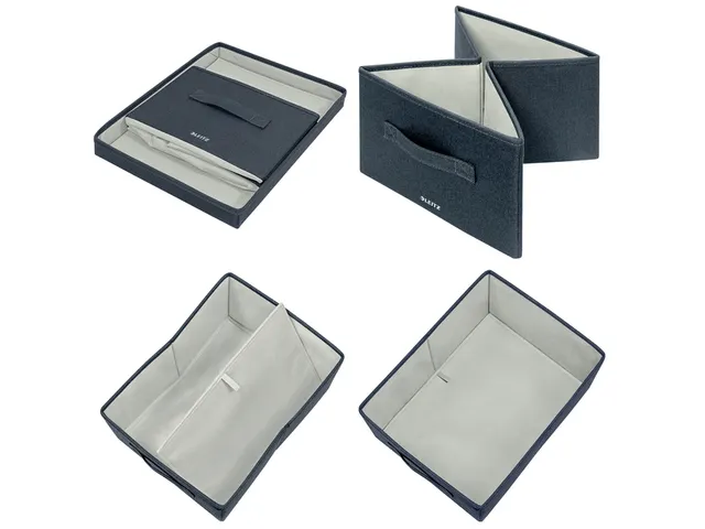 Boîte de rangement Leitz tissu avec couvercle 285x203x380mm gris 2pcs