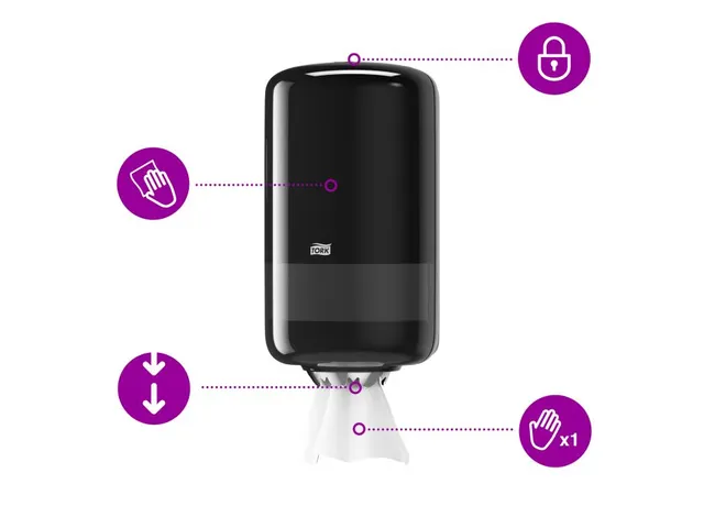 Tork 558008 Elevation M1 Mini Centerfeed Poetspapier Dispenser Zwart