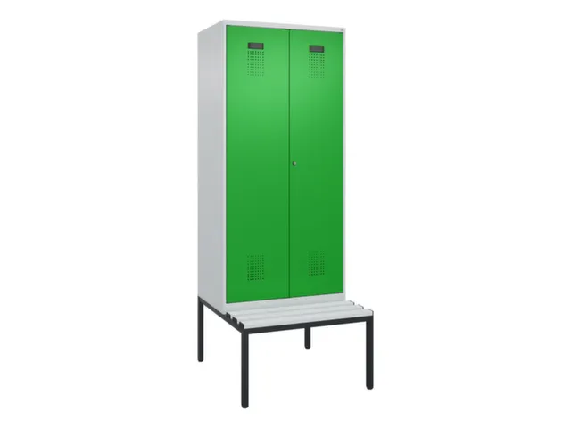 locker met bank,voor scheiding van kleding,HxBxD 2120x800x815mm,2vak