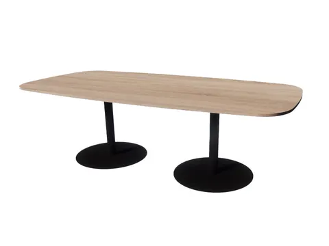 Linesto vergadertafel 240x120 deens ovaal robson eiken 25mm zwart