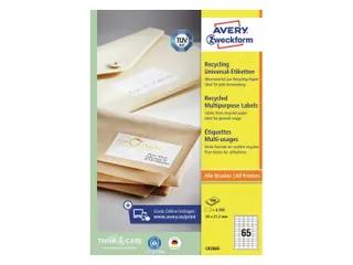Etiket Avery Zweckform LR3666 38x21.2mm recycled wit 6500 stuks - 3