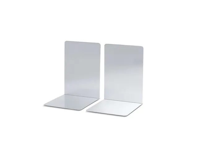 Boekensteun MAUL aluminium 16x15x21cm set 2 zilver